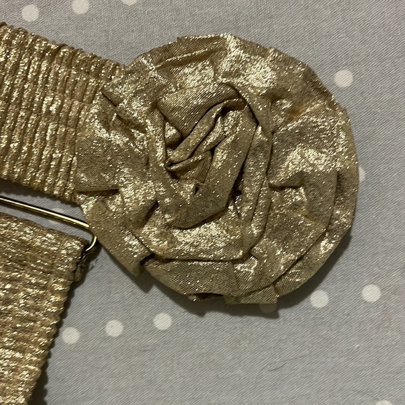 Belt, stretchy, gold, vintage - Picture 3 of 4